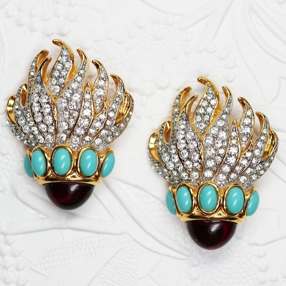 Elizabeth Taylor's Eternal Flame Jewelry Set ~ Earrings and Matching Necklace - Picture 7 of 8